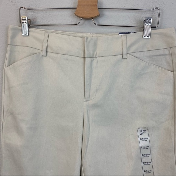 GH Bass & Co Pale Taupe Straight leg Stretch Pants Pockets Size 8 NWT - Picture 10 of 10